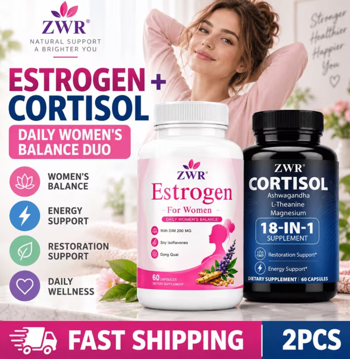 2pcs(1+1)Estrogen & Cortisol Capsules Bundle - for Women's Balance