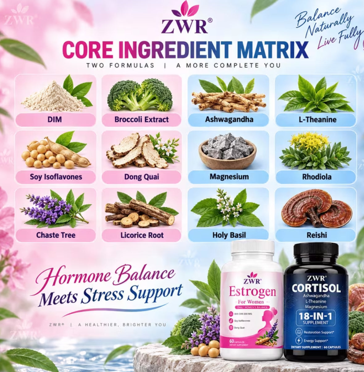 2pcs(1+1)Estrogen & Cortisol Capsules Bundle - for Women's Balance
