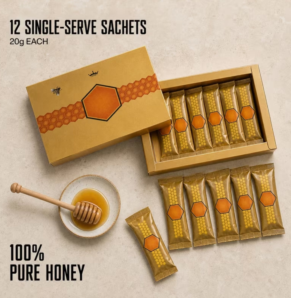 Super Pure Honey With Bee Pollen (12 Sachets, 20 g Each)
