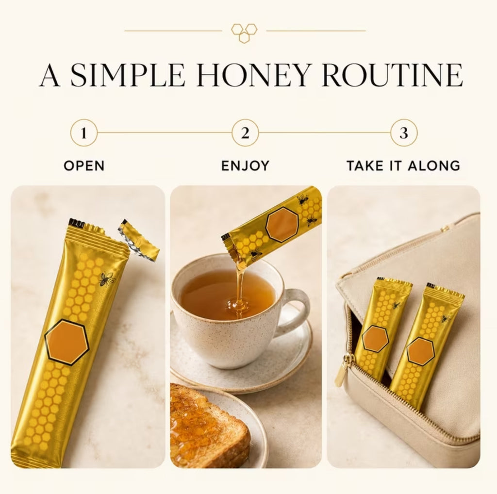 Super Pure Honey With Bee Pollen (12 Sachets, 20 g Each)