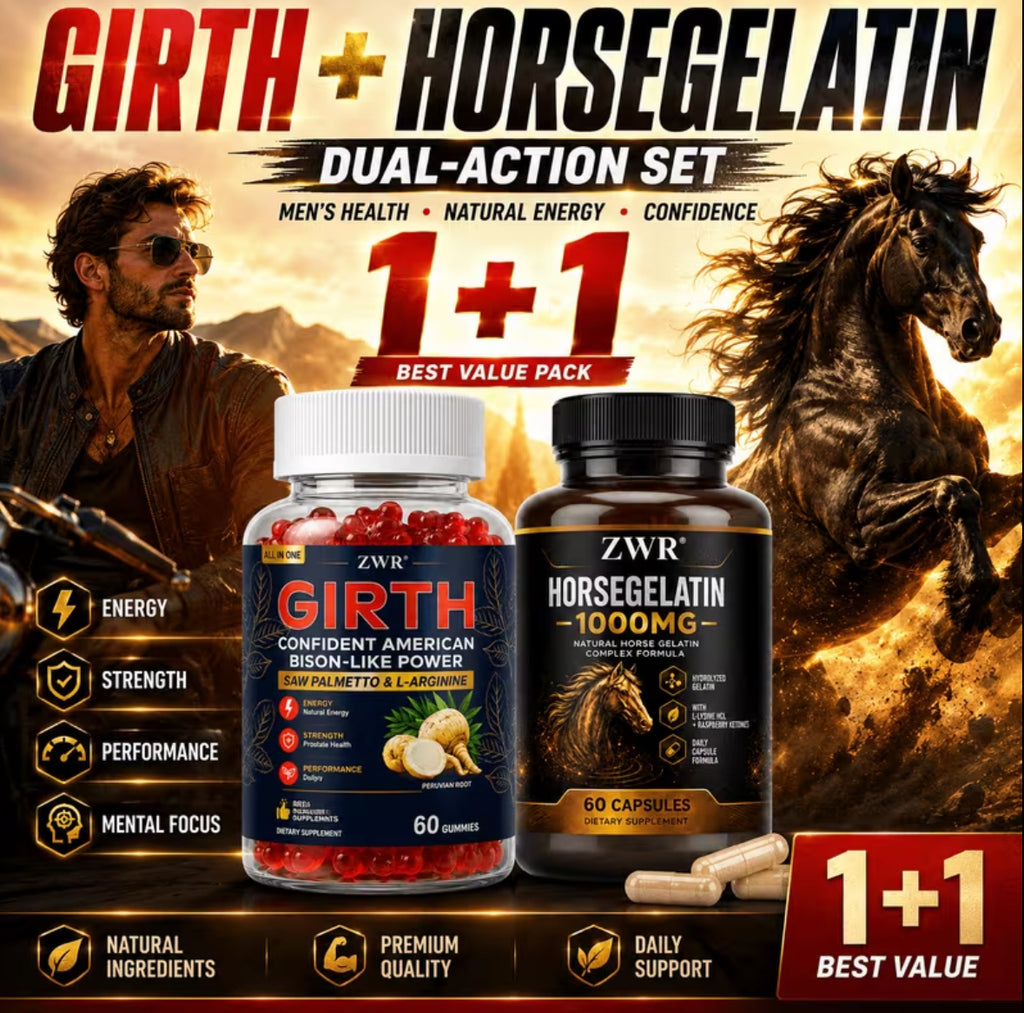 Girth Gummies And Horse Gelatin Capsules 1+1 Men'S Botanical Set