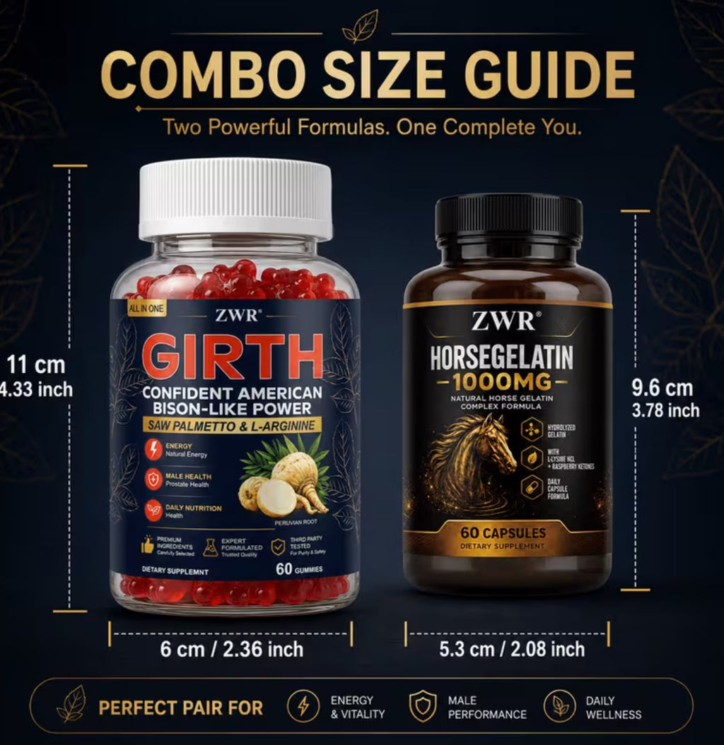 Girth Gummies And Horse Gelatin Capsules 1+1 Men'S Botanical Set