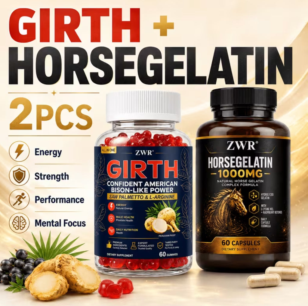 Girth Gummies And Horse Gelatin Capsules 1+1 Men'S Botanical Set