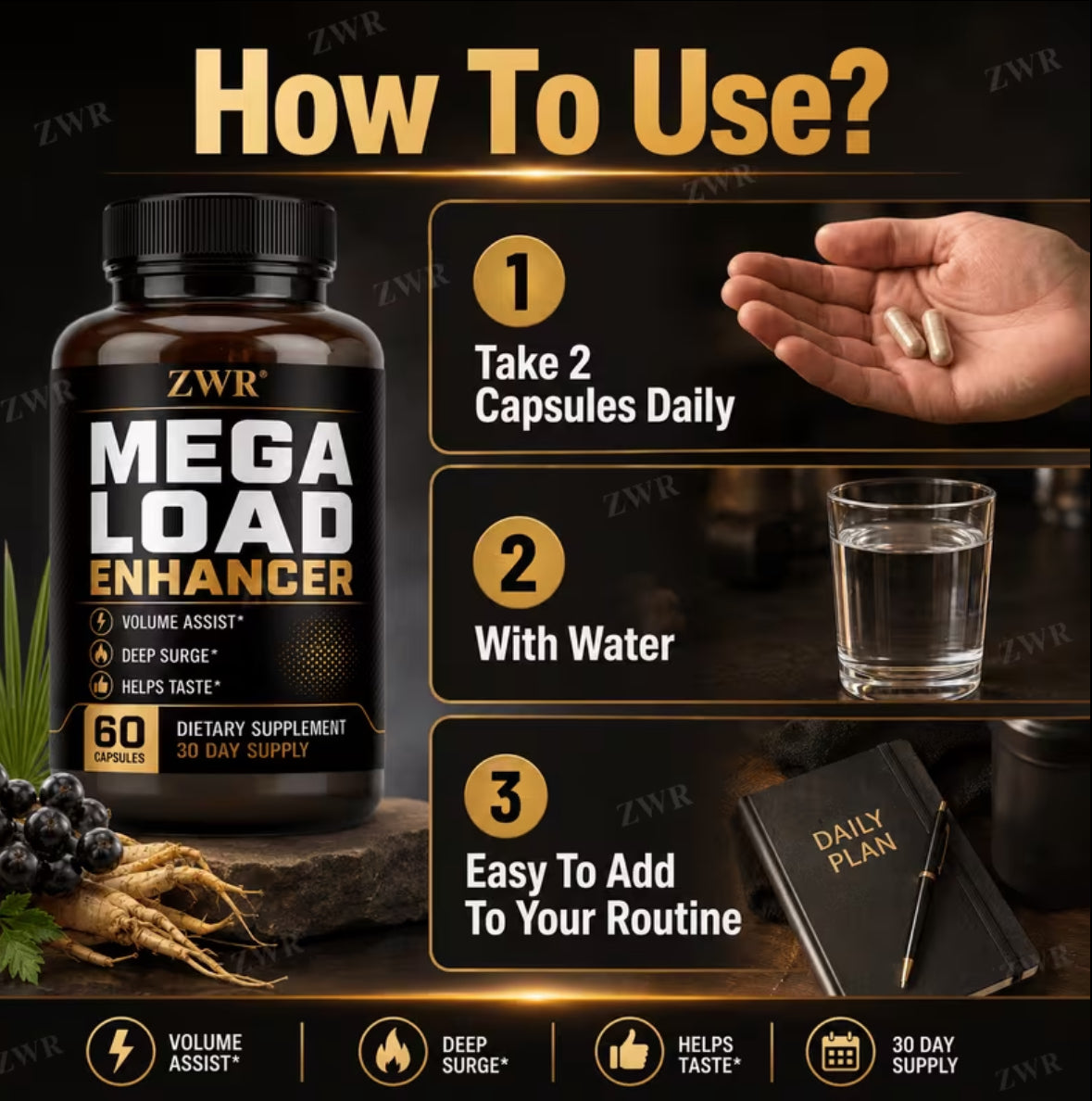 Super Load Capsules - for Men's Vitality, Energy Health & Strength Wellness