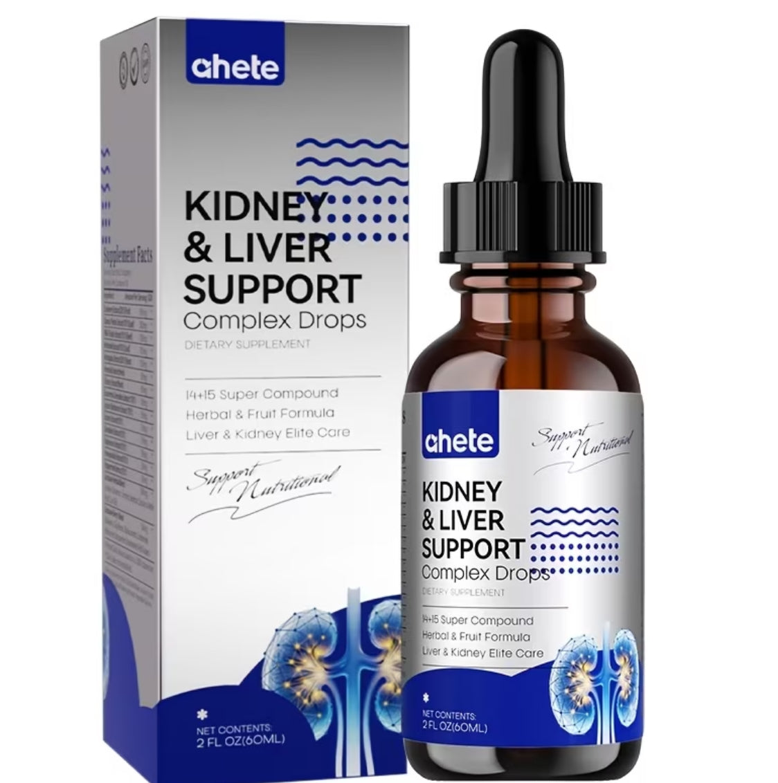 AHETE Liver & Kidney Drops - Comprehensive Kidney And Liver Wellness Drops