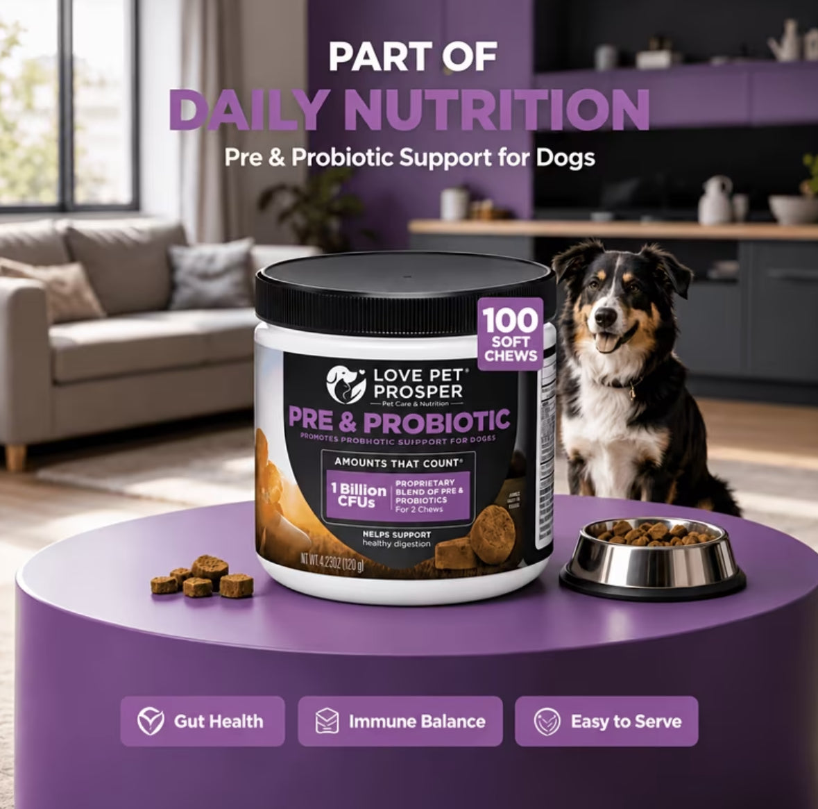 Pet Probiotics Meat Flavor, Coat And Intestinal Health, Sensitive And Defensive Wellness