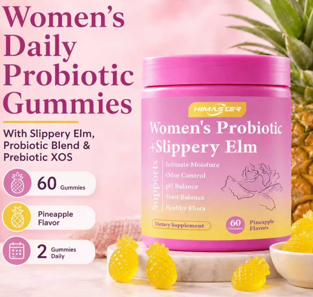 HIMASTER Probiotic Gummies for Women with Slippery Elm & Prebiotics