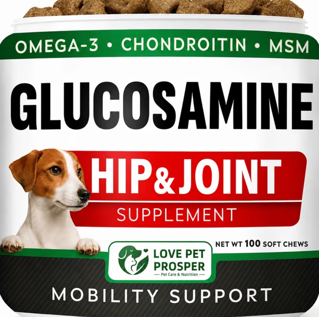 Glucosamine, Chondroitin & MSM Hip Joint Supplement Chewable Tablets for Dogs & Cats