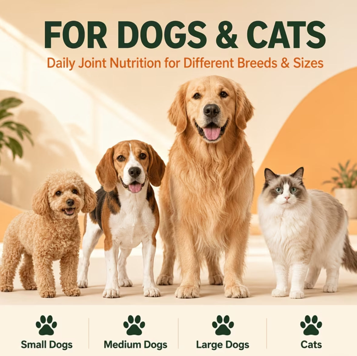 Glucosamine, Chondroitin & MSM Hip Joint Supplement Chewable Tablets for Dogs & Cats